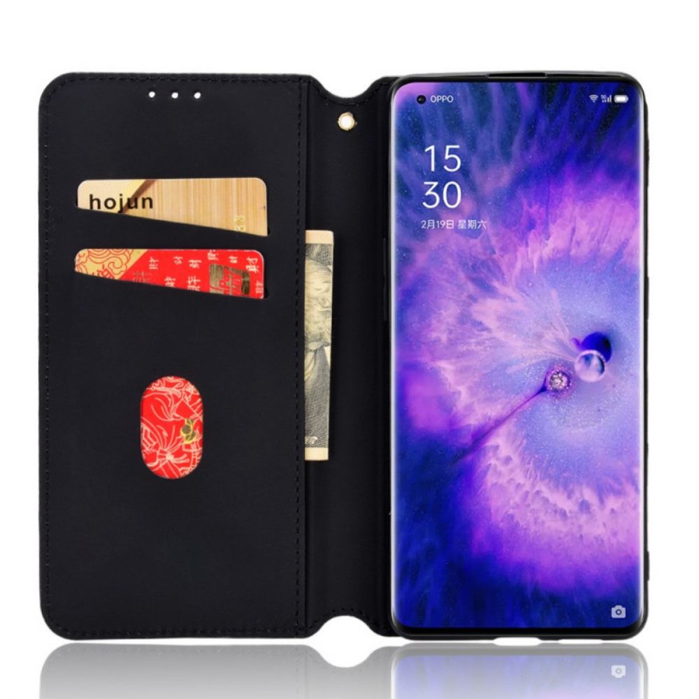 Schutzhülle Für Oppo Find X5 Flip Case Diamant-leder-effekt