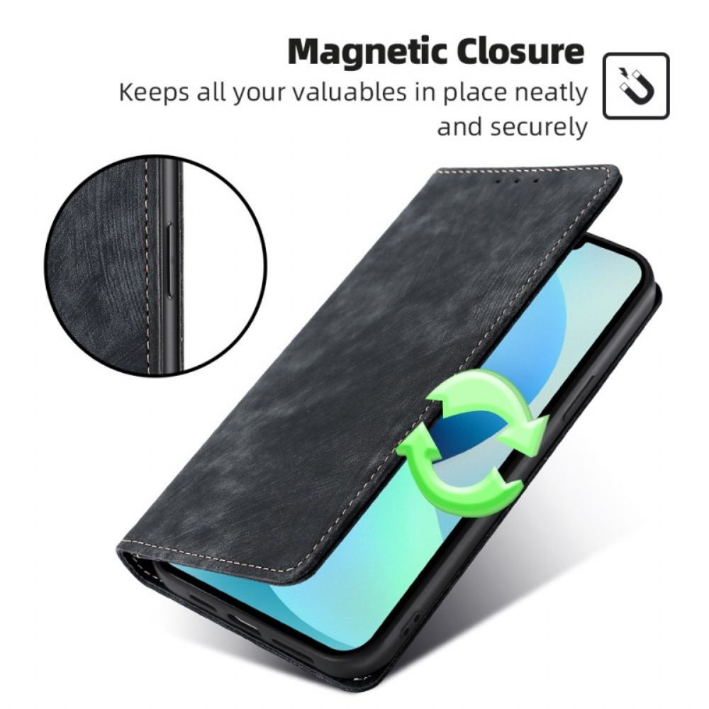 Flip Case Für Realme 12 Plus 5g Rfid-blockierung In Wildlederoptik