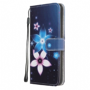 Flip Case Für Huawei P Smart 2024 Mit Kordel Mondriemen Blumen