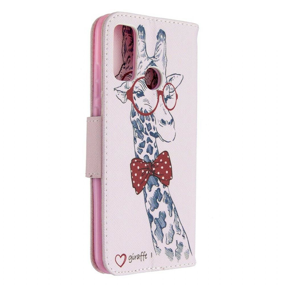 Flip Case Für Huawei P Smart 2024 Nerdige Giraffe