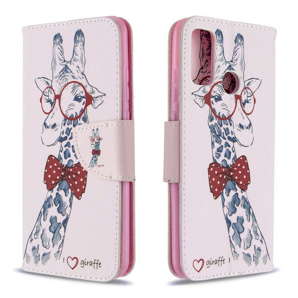 Flip Case Für Huawei P Smart 2024 Nerdige Giraffe