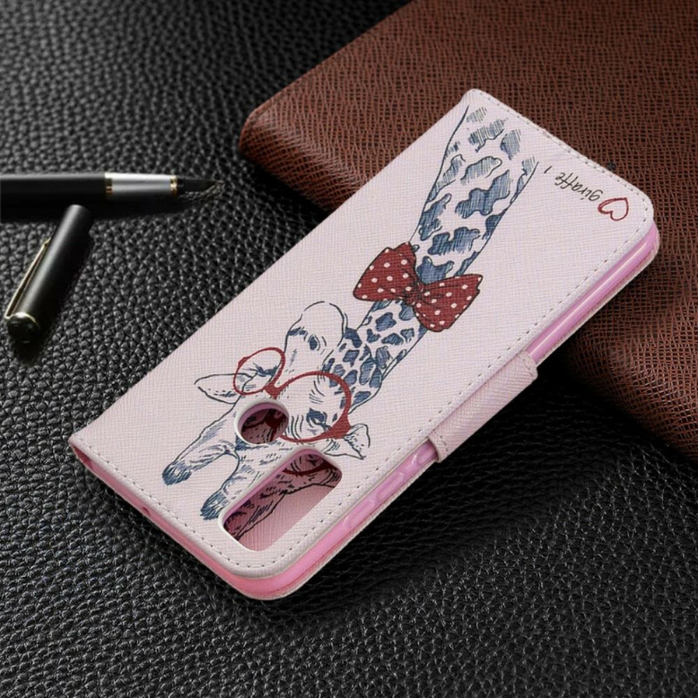 Flip Case Für Huawei P Smart 2024 Nerdige Giraffe