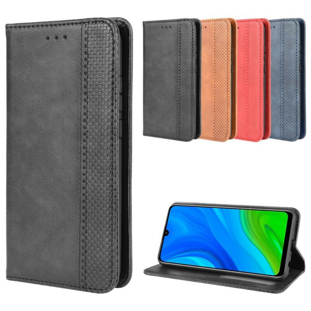 Schutzhülle Für Huawei P Smart 2024 Flip Case Stilisierter Vintage-ledereffekt