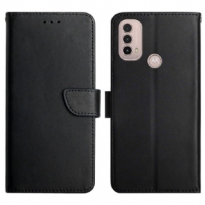 Flip Case Für Moto E40 / E30 / E20 Echtes Nappaleder