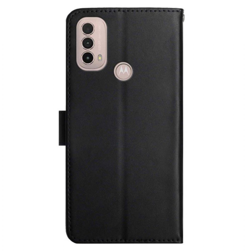 Flip Case Für Moto E40 / E30 / E20 Echtes Nappaleder