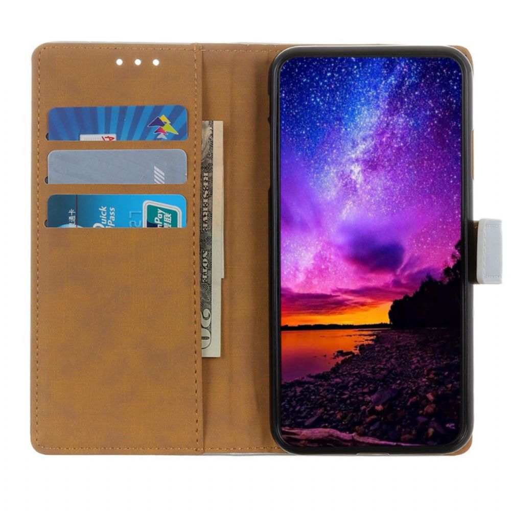 Flip Case Für Moto E40 / E30 / E20 Einfaches Kunstleder