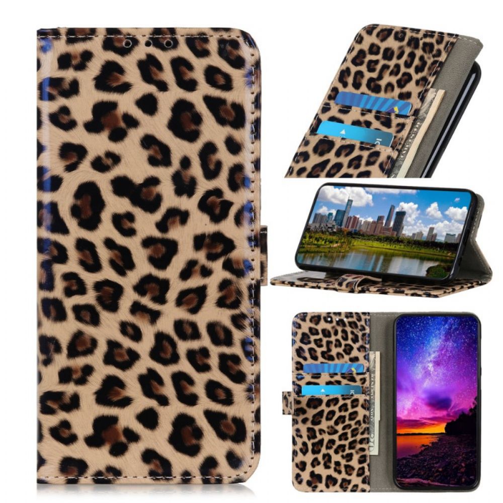 Flip Case Für Moto E40 / E30 / E20 Einzelner Leopard