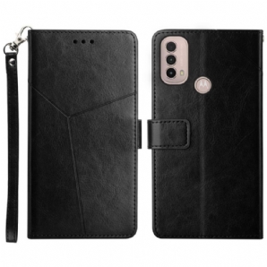 Flip Case Für Moto E40 / E30 / E20 Geo Y Design Leather Style