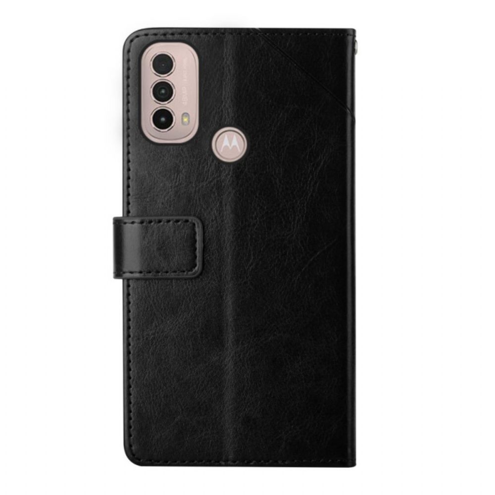 Flip Case Für Moto E40 / E30 / E20 Geo Y Design Leather Style