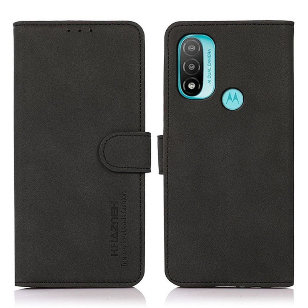 Flip Case Für Moto E40 / E30 / E20 Khazneh Modischer Ledereffekt