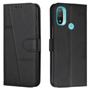 Flip Case Für Moto E40 / E30 / E20 Mit Kordel Geo Kunstlederband