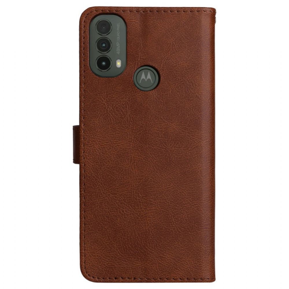 Flip Case Für Moto E40 / E30 / E20 Mit Kordel Kunstlederarmband