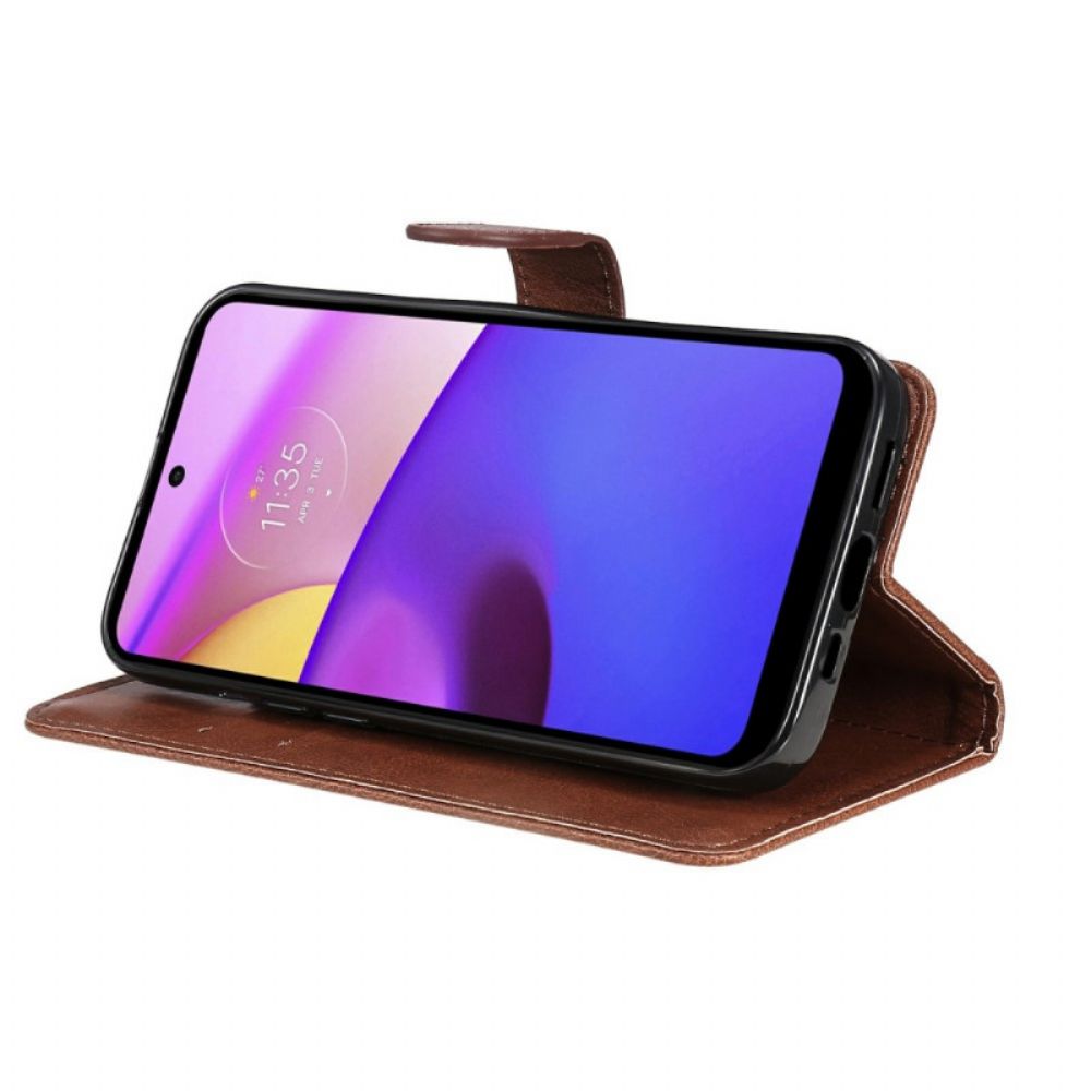 Flip Case Für Moto E40 / E30 / E20 Mit Kordel Kunstlederarmband