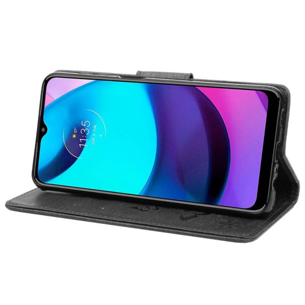 Flip Case Für Moto E40 / E30 / E20 Mit Kordel Prächtige Riemenschmetterlinge