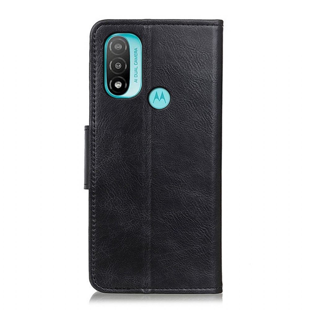 Flip Case Für Moto E40 / E30 / E20 Wendeverschluss Lederoptik