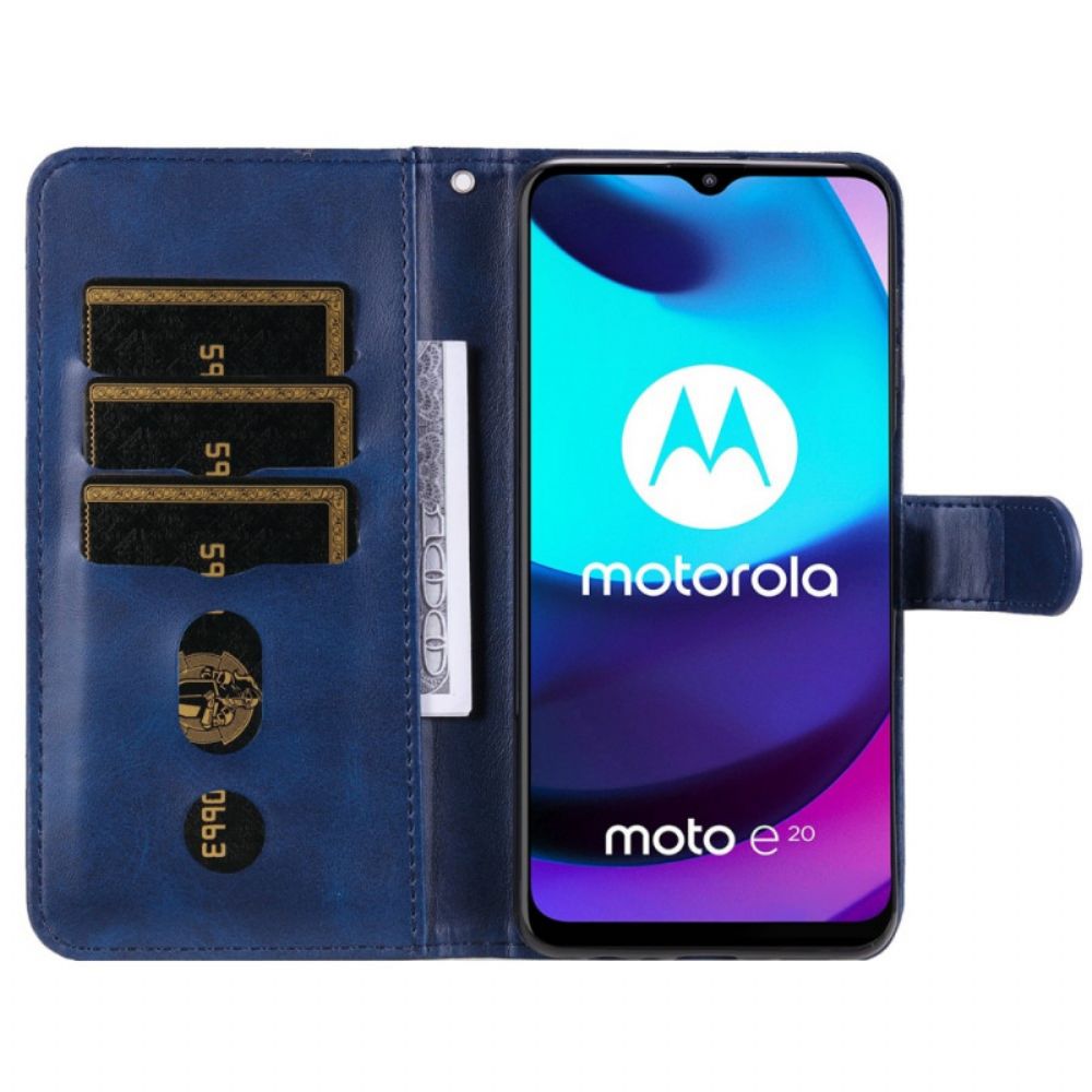 Lederhüllen Für Moto E40 / E30 / E20 Vintage Geldbörse