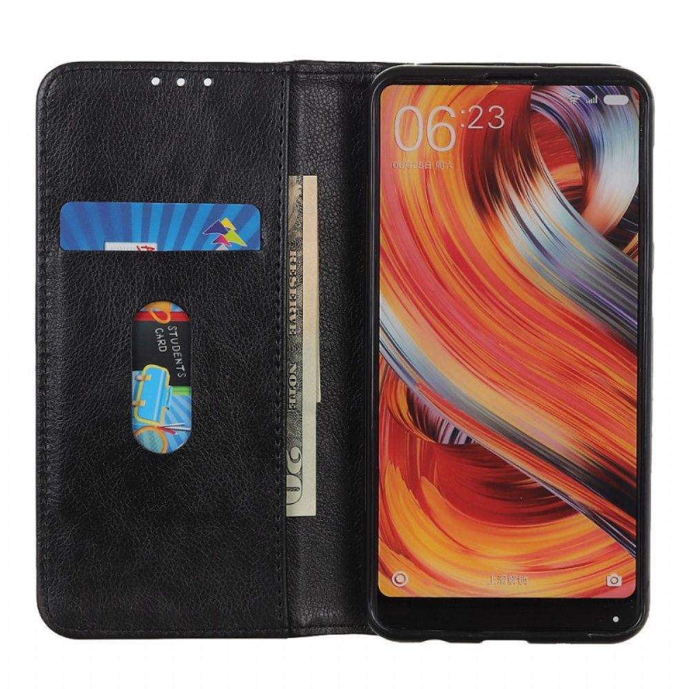 Schutzhülle Für Moto E40 / E30 / E20 Flip Case Elegance Litschi-spaltleder