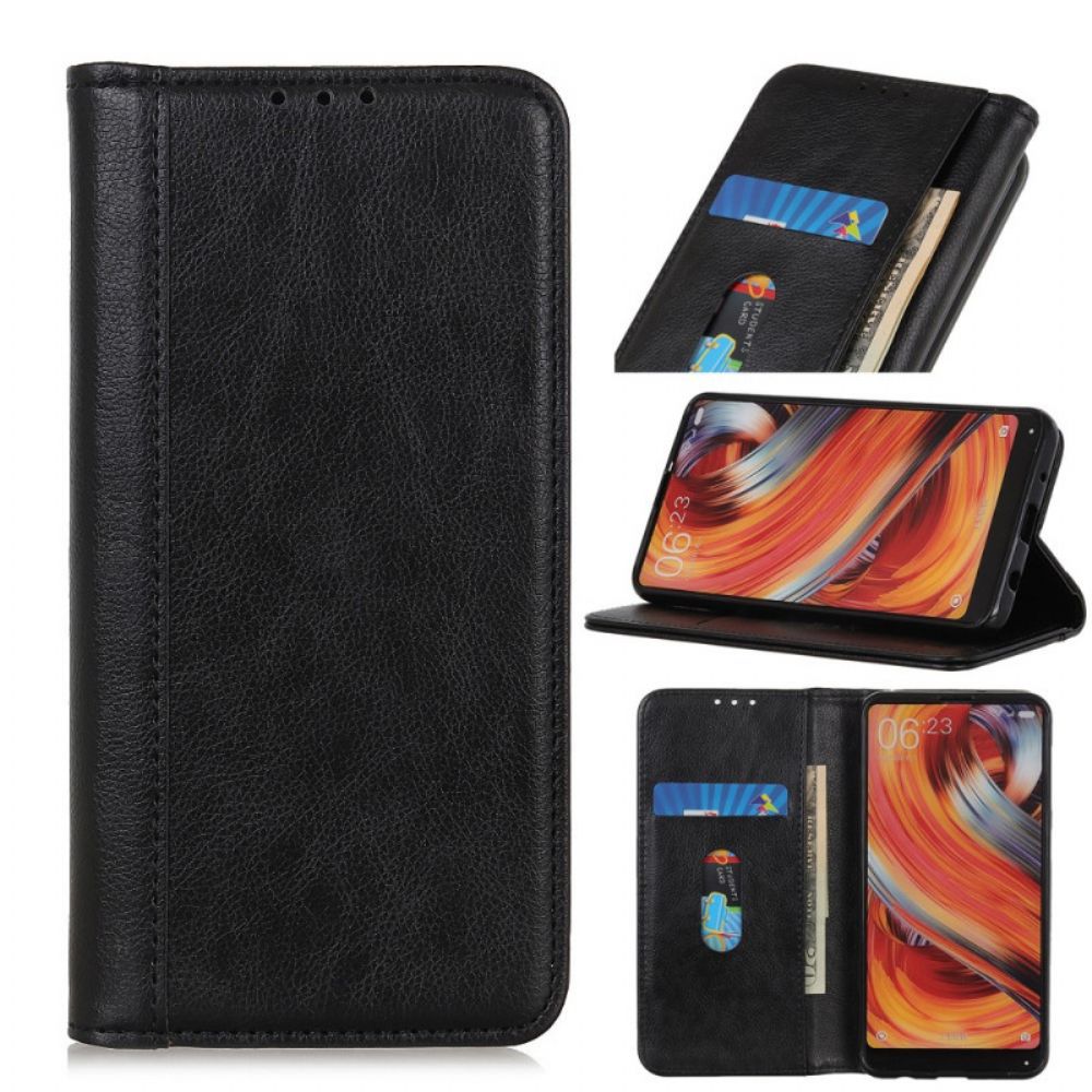 Schutzhülle Für Moto E40 / E30 / E20 Flip Case Elegance Litschi-spaltleder