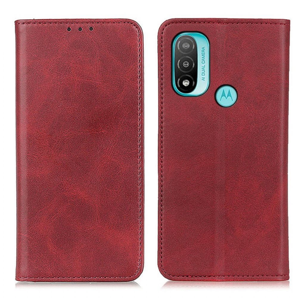 Schutzhülle Für Moto E40 / E30 / E20 Flip Case Elegance Spaltleder