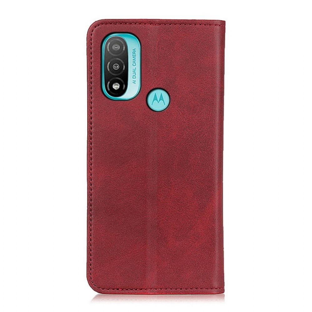 Schutzhülle Für Moto E40 / E30 / E20 Flip Case Elegance Spaltleder