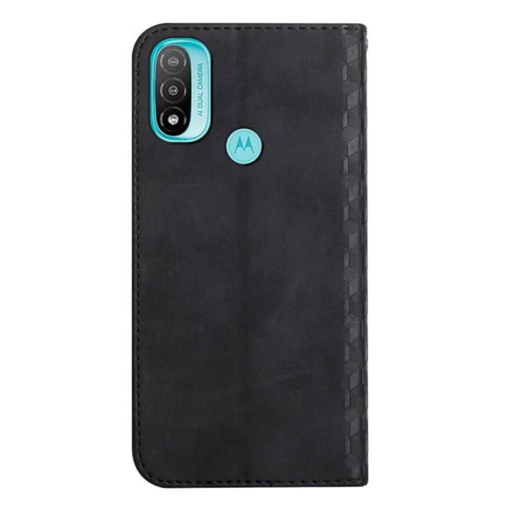 Schutzhülle Für Moto E40 / E30 / E20 Flip Case Geo-ledereffekt