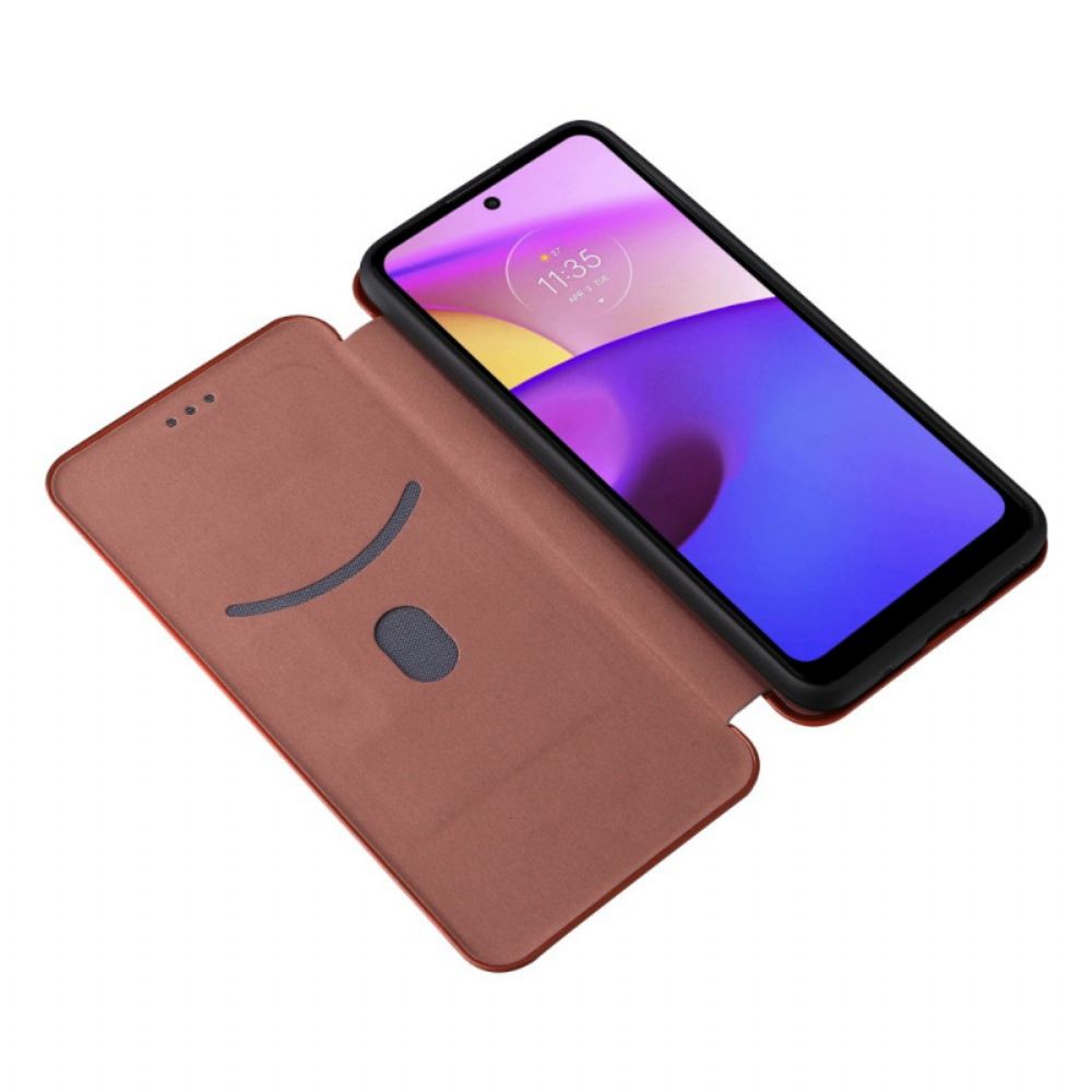 Schutzhülle Für Moto E40 / E30 / E20 Flip Case Kohlefaser