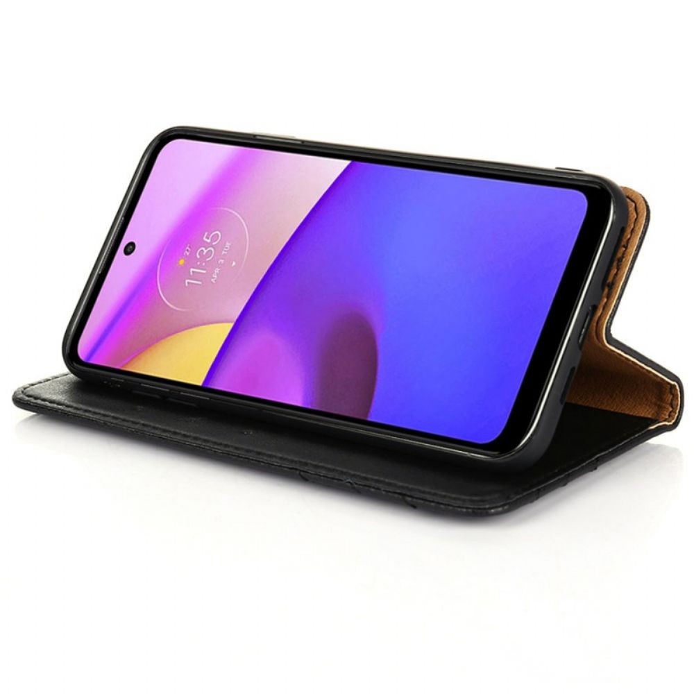 Schutzhülle Für Moto E40 / E30 / E20 Flip Case Lederoptik Mit Nieten