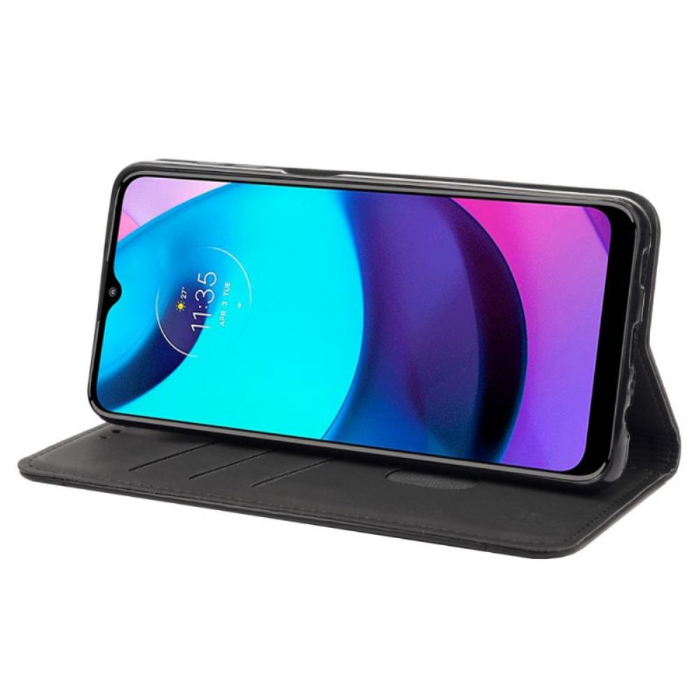 Schutzhülle Für Moto E40 / E30 / E20 Flip Case Zweifarbiger Business-ledereffekt