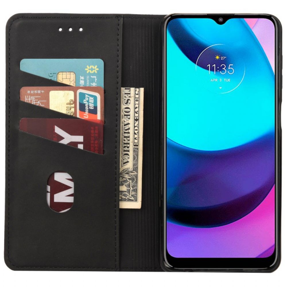 Schutzhülle Für Moto E40 / E30 / E20 Flip Case Zweifarbiger Business-ledereffekt