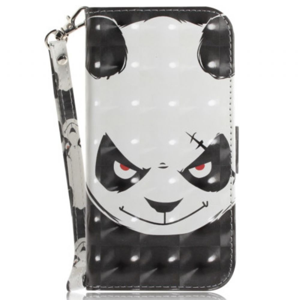 Lederhüllen Xiaomi 14t Wütender Panda Mit Riemen