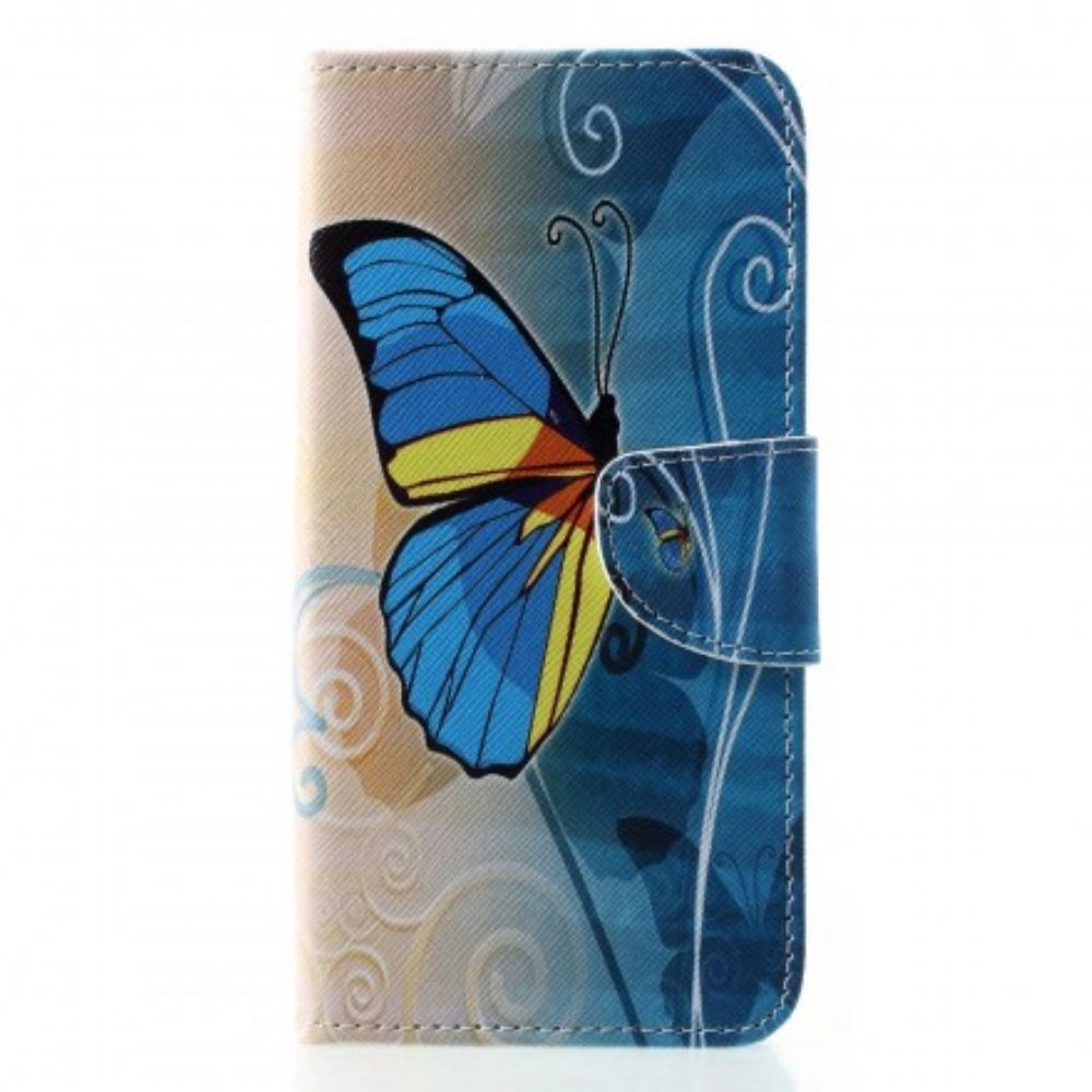 Flip Case Für Huawei P30 Pro Schmetterlinge Und Blumen