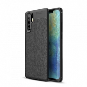 Handyhülle Für Huawei P30 Pro Doppellinie Litchi-leder-effekt