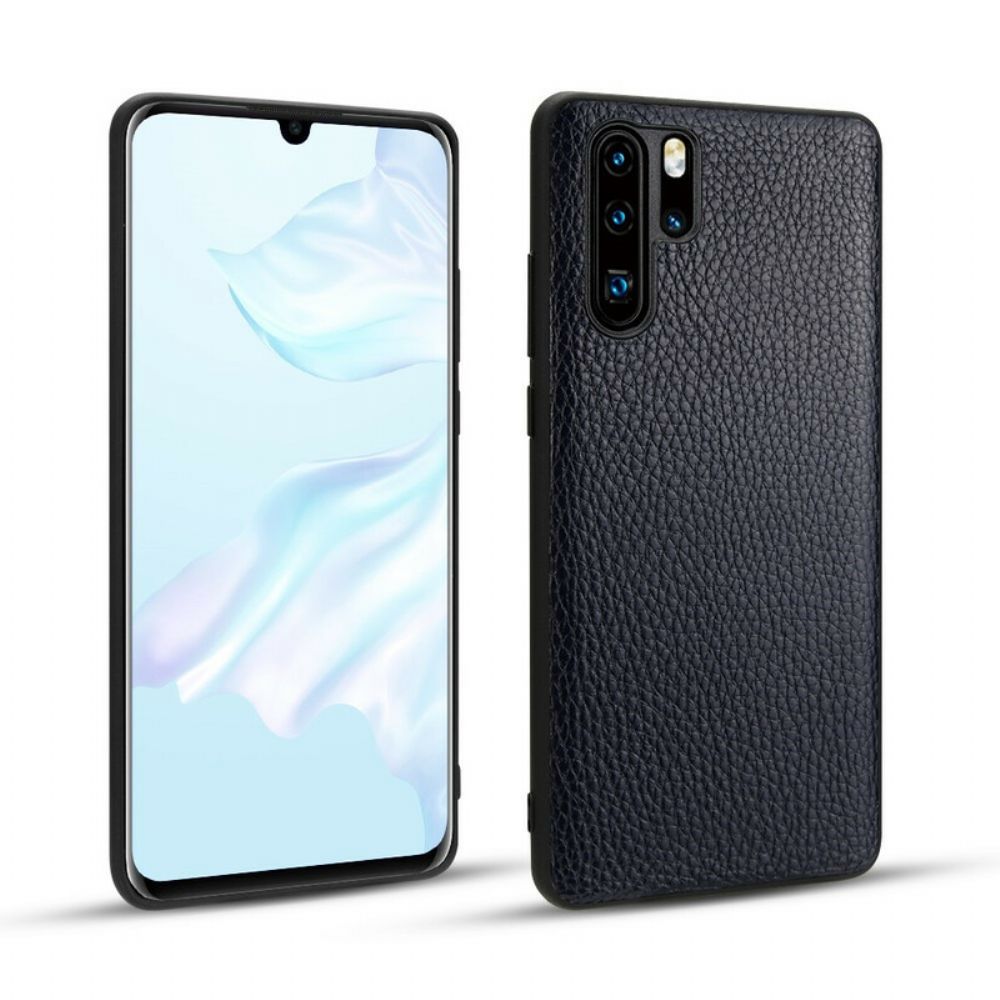 Handyhülle Für Huawei P30 Pro Echtes Litschi-leder