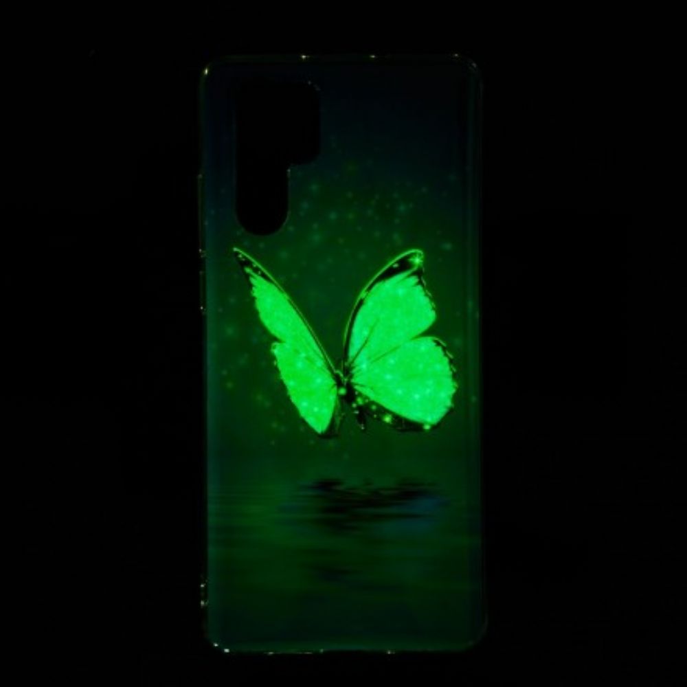 Hülle Für Huawei P30 Pro Fluoreszierender Blauer Schmetterling