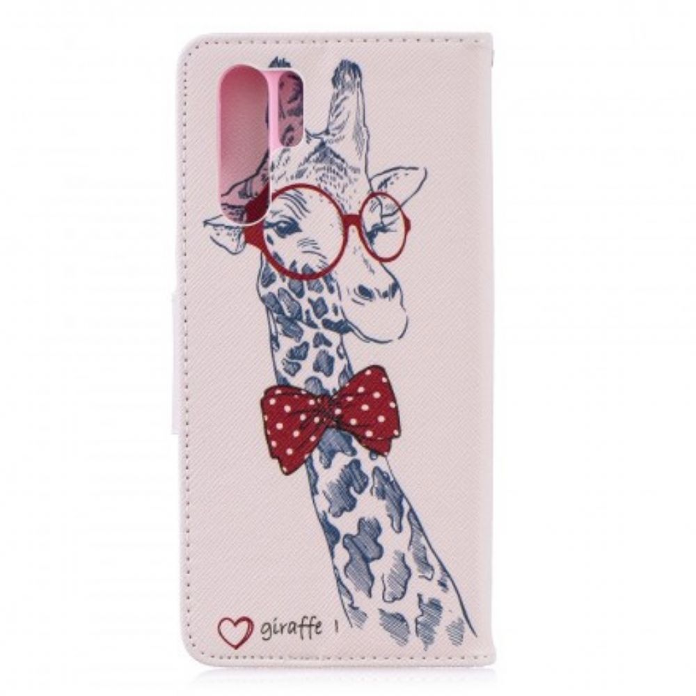 Lederhüllen Für Huawei P30 Pro Nerdige Giraffe