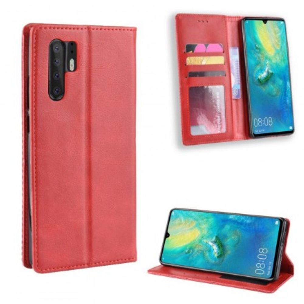 Schutzhülle Für Huawei P30 Pro Flip Case Stilisierter Vintage-ledereffekt