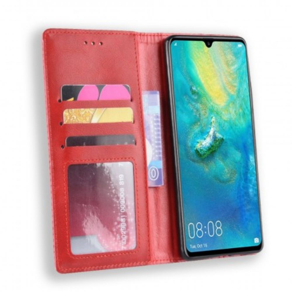 Schutzhülle Für Huawei P30 Pro Flip Case Stilisierter Vintage-ledereffekt