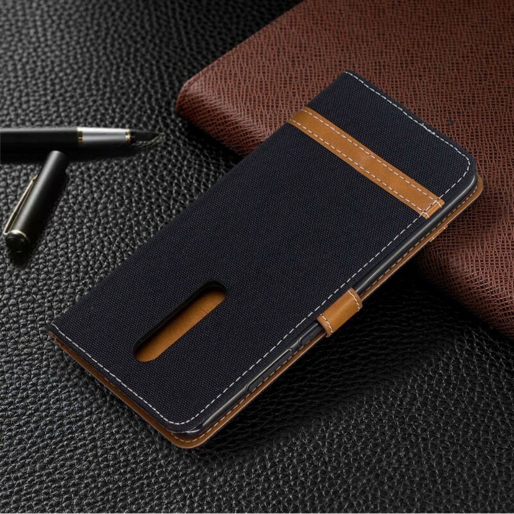 Flip Case Für Xiaomi Mi 9T / Mi 9T Pro Mit Kordel Armband In Stoff- Und Lederoptik