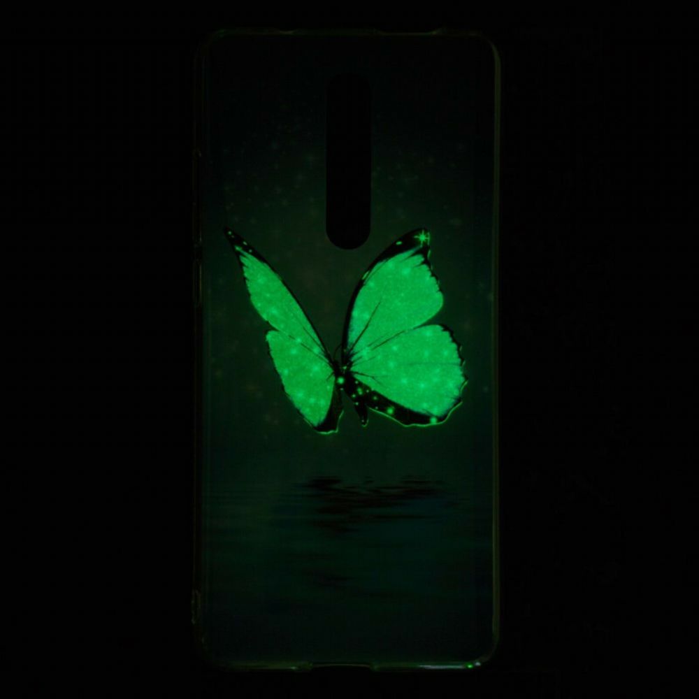 Hülle Für Xiaomi Mi 9T / Mi 9T Pro Fluoreszierender Blauer Schmetterling