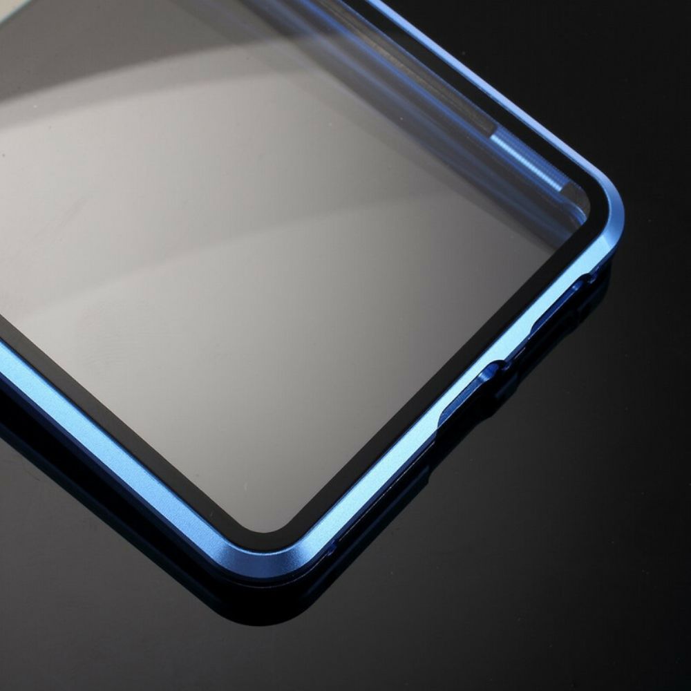 Hülle Für Xiaomi Mi 9T / Mi 9T Pro Metallkanten Und Gehärtetes Glas