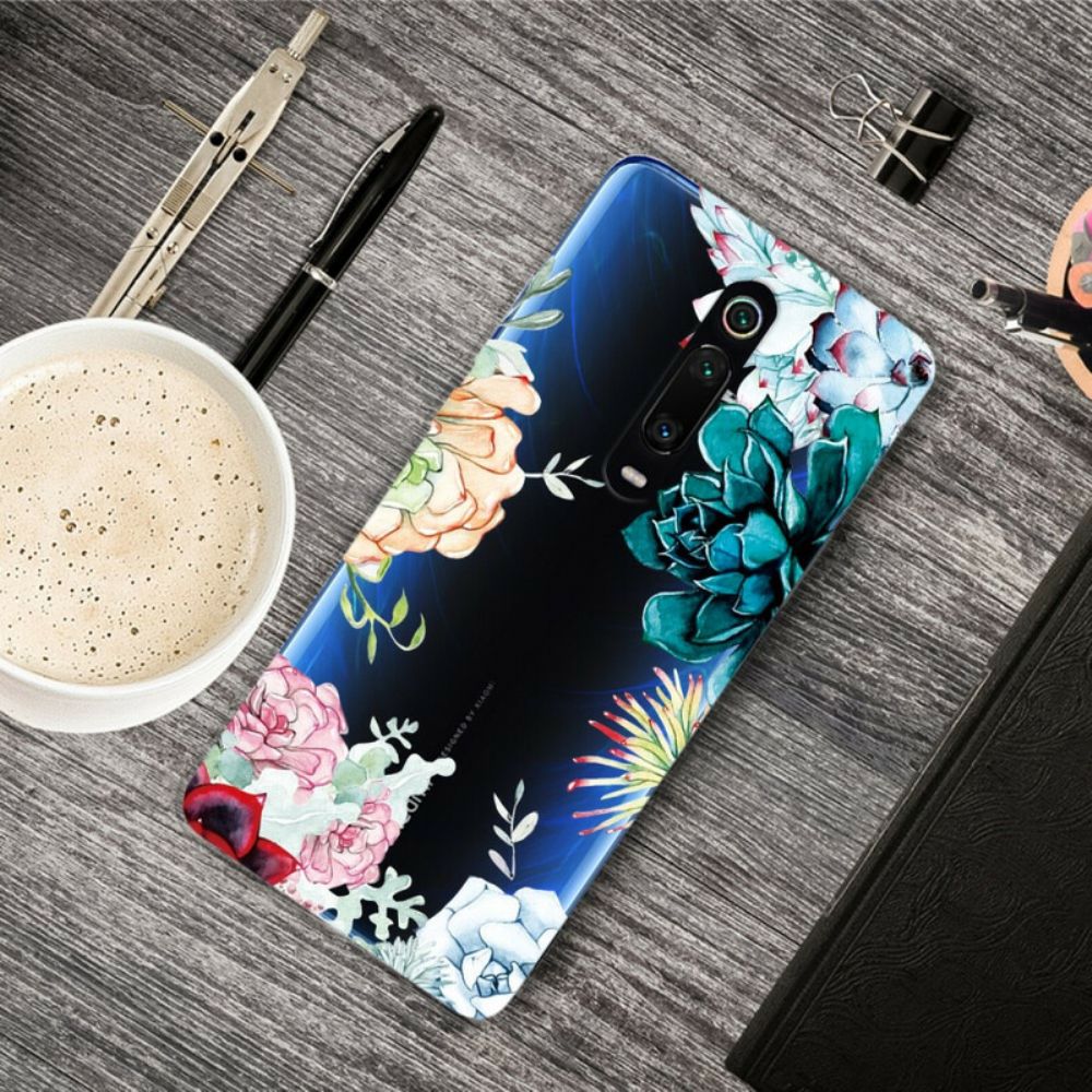 Hülle Für Xiaomi Mi 9T / Mi 9T Pro Nahtlose Aquarellblumen