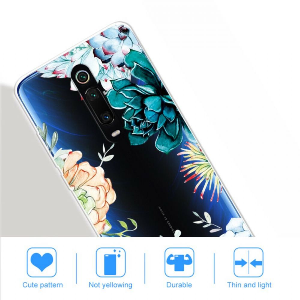 Hülle Für Xiaomi Mi 9T / Mi 9T Pro Nahtlose Aquarellblumen