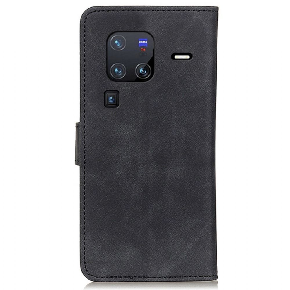 Flip Case Für Vivo X80 Pro Khazneh Ledereffekt