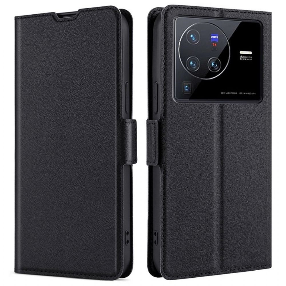 Flip Case Für Vivo X80 Pro Leder-stil