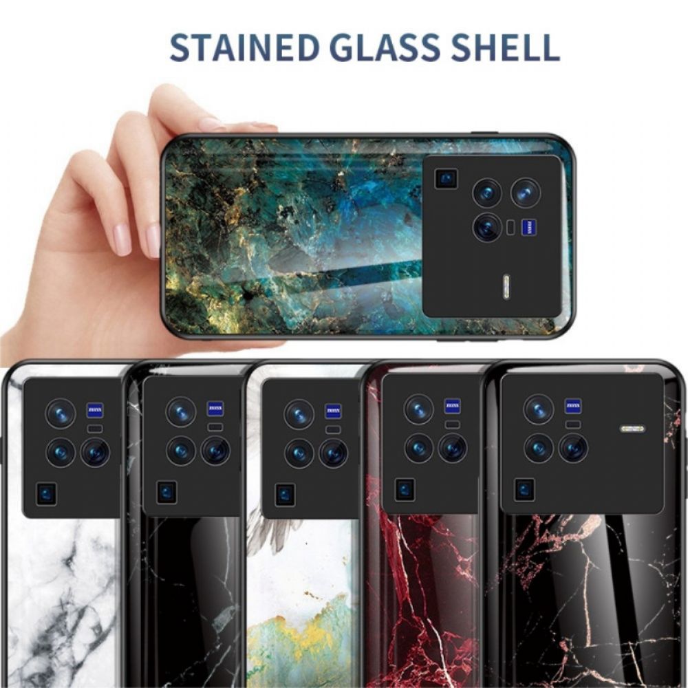 Handyhülle Für Vivo X80 Pro Hartglas Aus Marmor