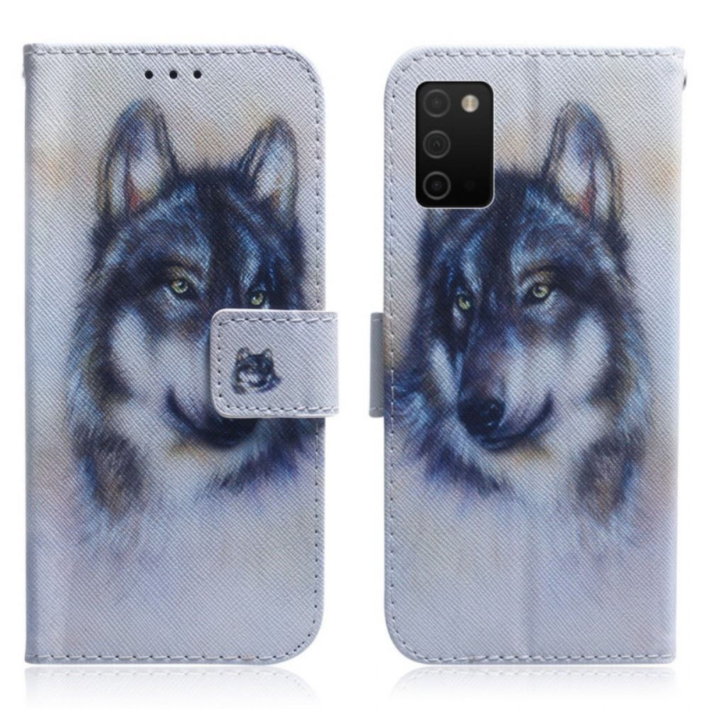 Flip Case Für Samsung Galaxy A03s Hundeblick