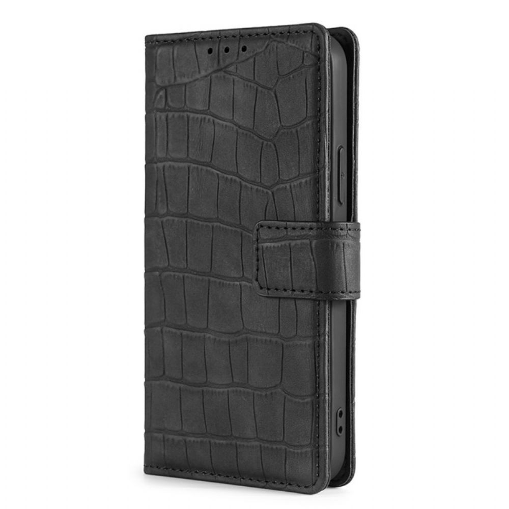 Flip Case Für Samsung Galaxy A03s Krokodilleder-effekt