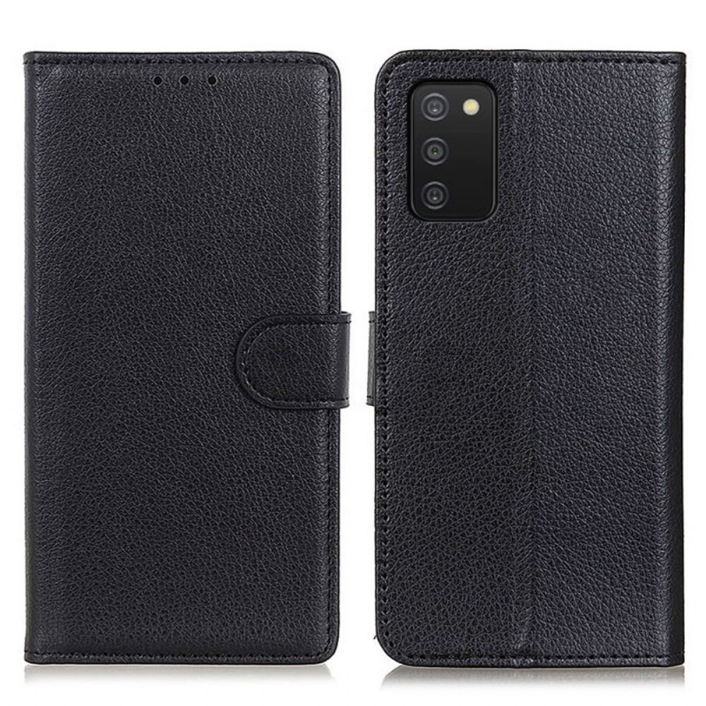 Flip Case Für Samsung Galaxy A03s Litschi-textur