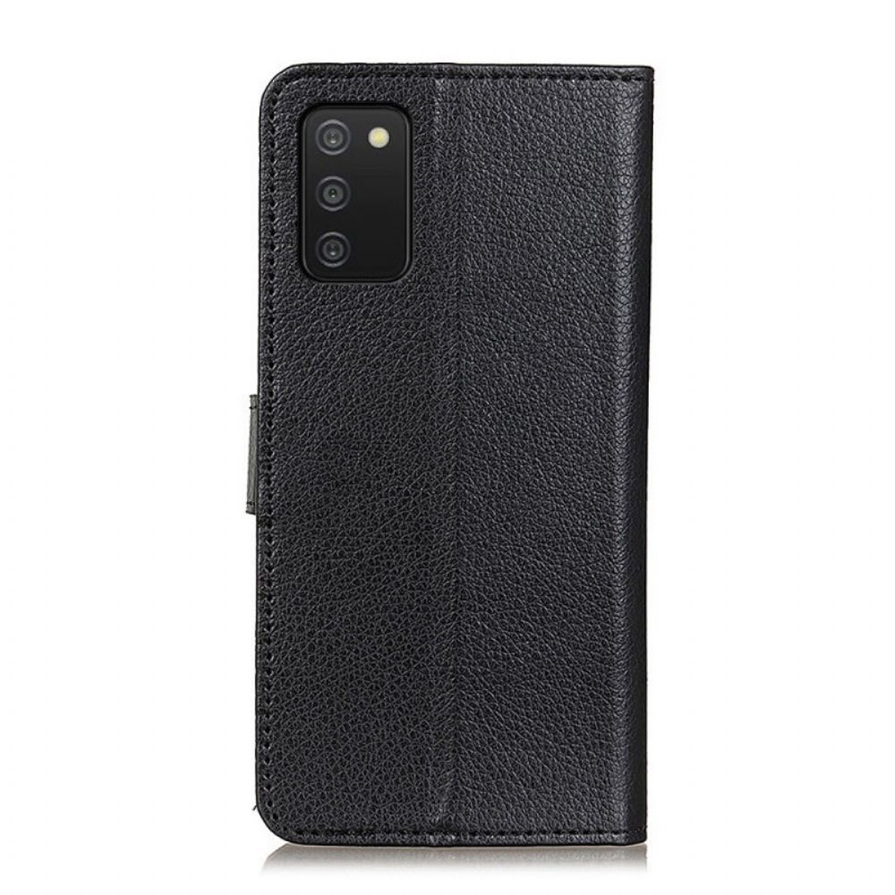 Flip Case Für Samsung Galaxy A03s Litschi-textur