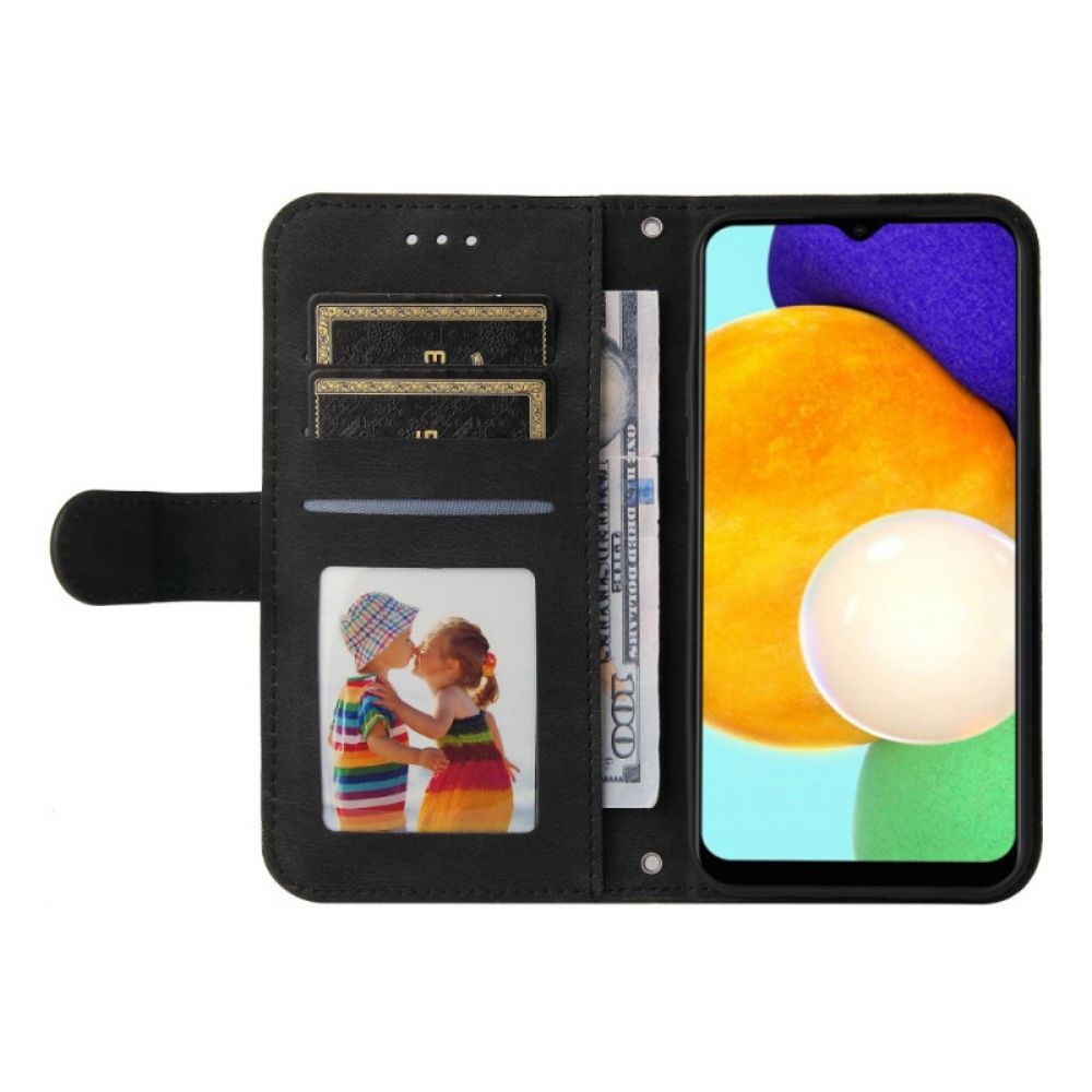 Flip Case Für Samsung Galaxy A03s Niete Und Riemen Aus Kunstleder